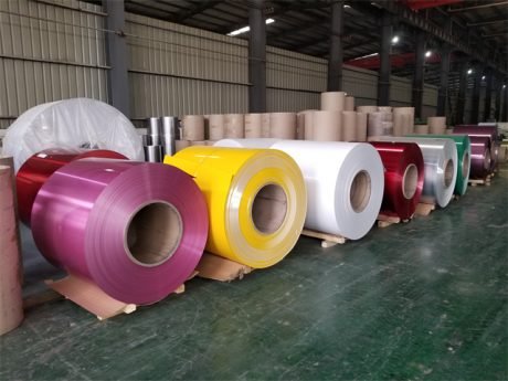 Roller coating aluminum coil